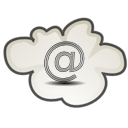 Icon of at symbol in a cloud.